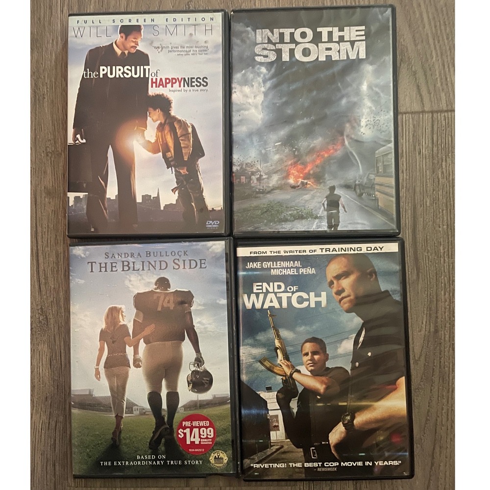 DVD Lot The Pursuit of Happyness/Blind Side /Into the Storm/End of Watch